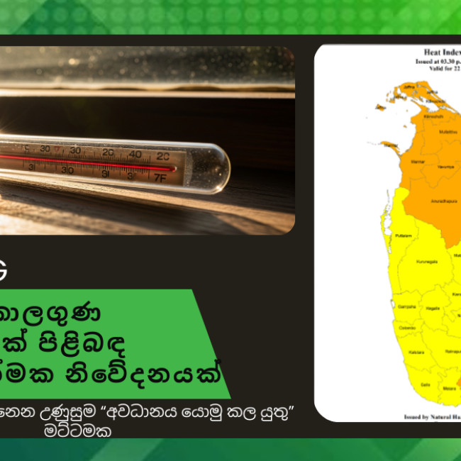 උණුසුම් කාලගුණ තත්ත්වයක් පිළිබඳ අවවාදාත්මක නිවේදනයක් 2